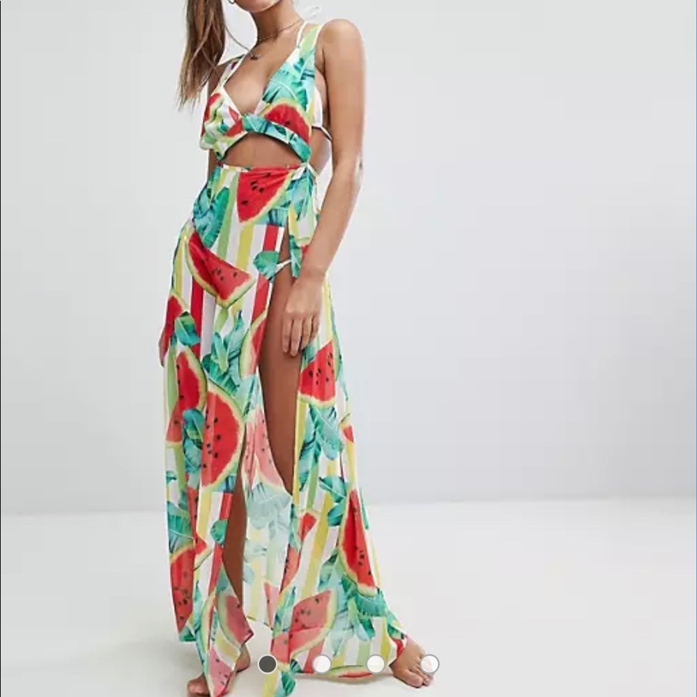 Jaded London Watermelon Beach Dress/Coverup